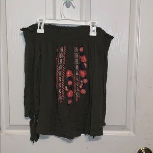 green off the shoulder top